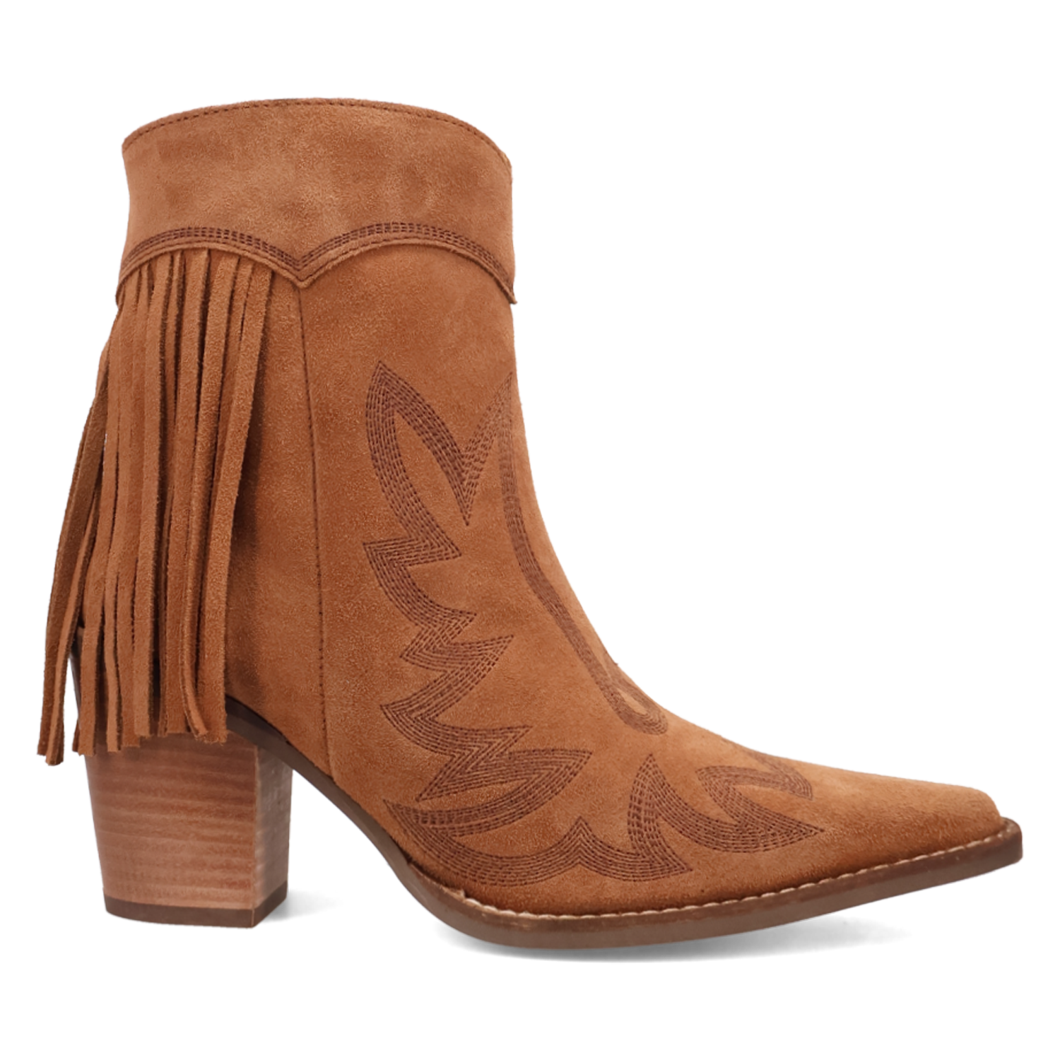 Dingo Camel Wild Sage Women's Leather Booties with Fringe DI2256-CAMEL