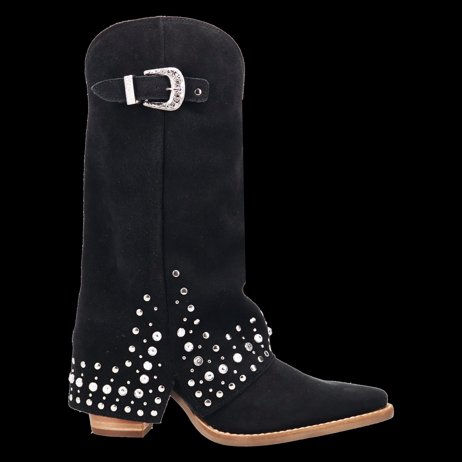 Dingo Black Howdy Honey Women's Suede Leather Boots DI2337-BLACK
