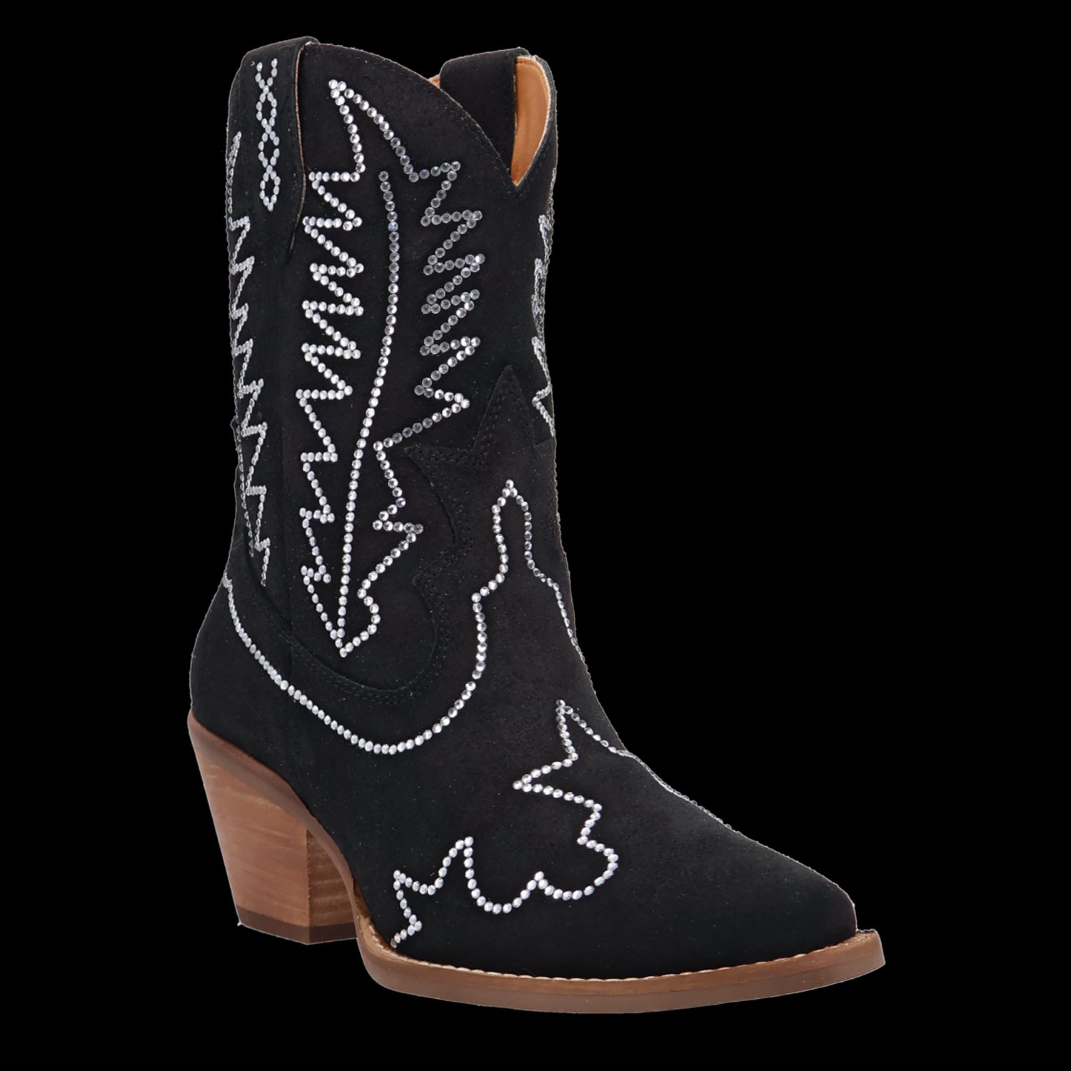 Dingo Black Tiny Pony Suede Leather Women's Booties DI2376-BLACK