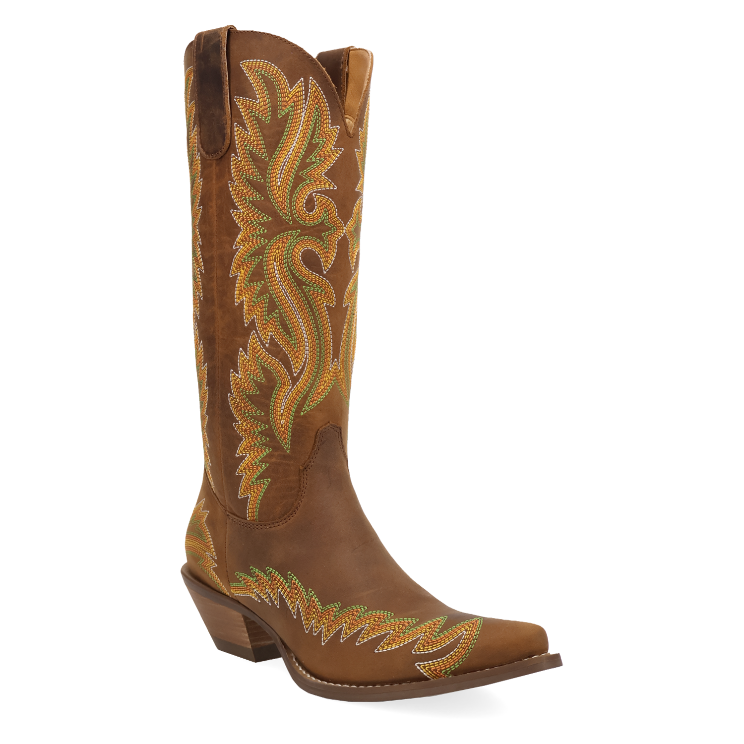 Dingo Brown Lantana Women's 12 inch Snip Toe Leather Boots DI2455-BROWN