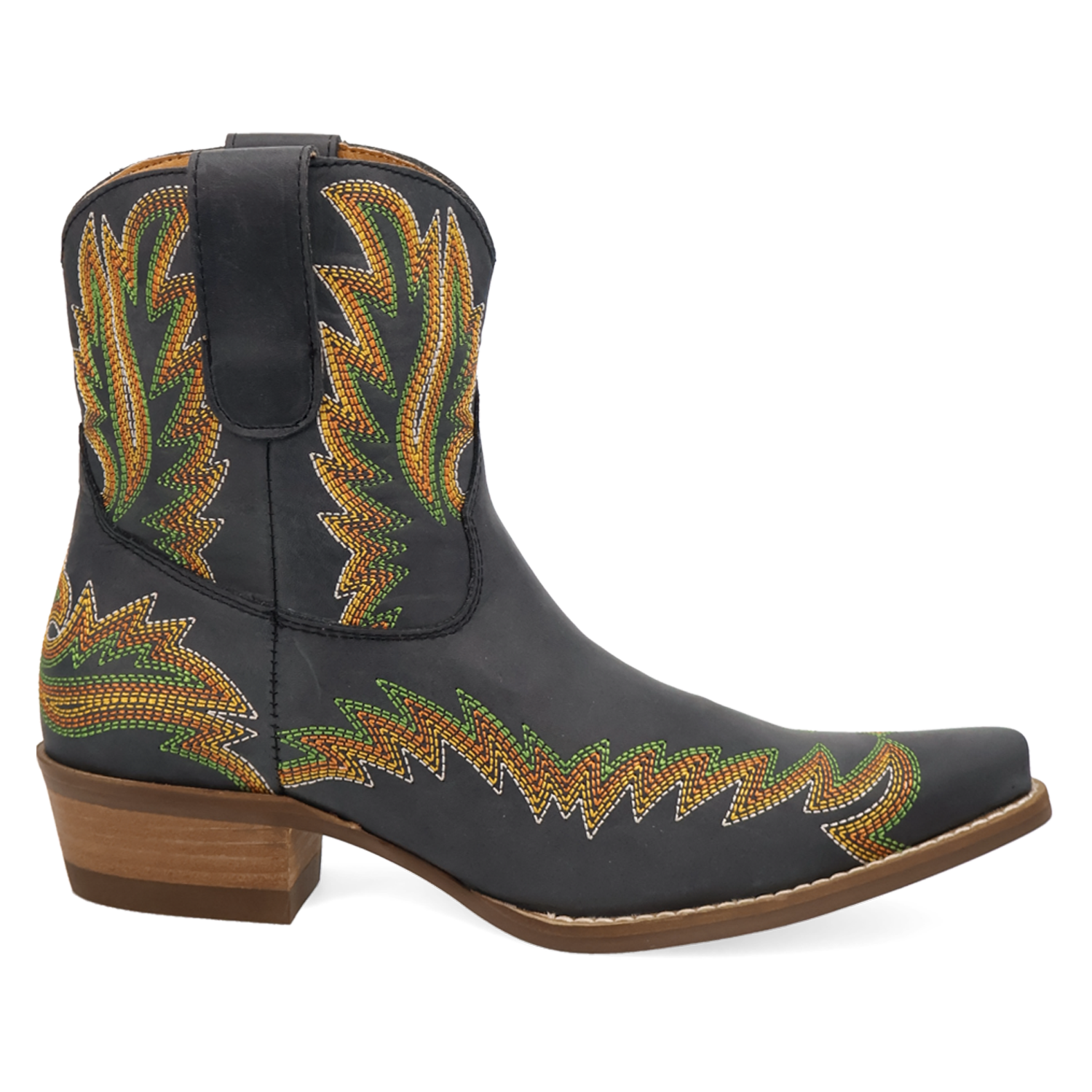 Dingo Black Laurel 7 inch Women's Snip Toe Leather Booties DI2464-BLK