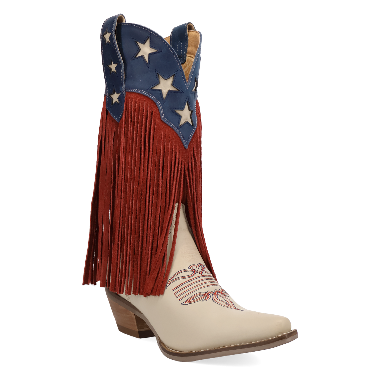 Dingo Red/White/Blue Wild N Free Fringe Western Boots DI2476