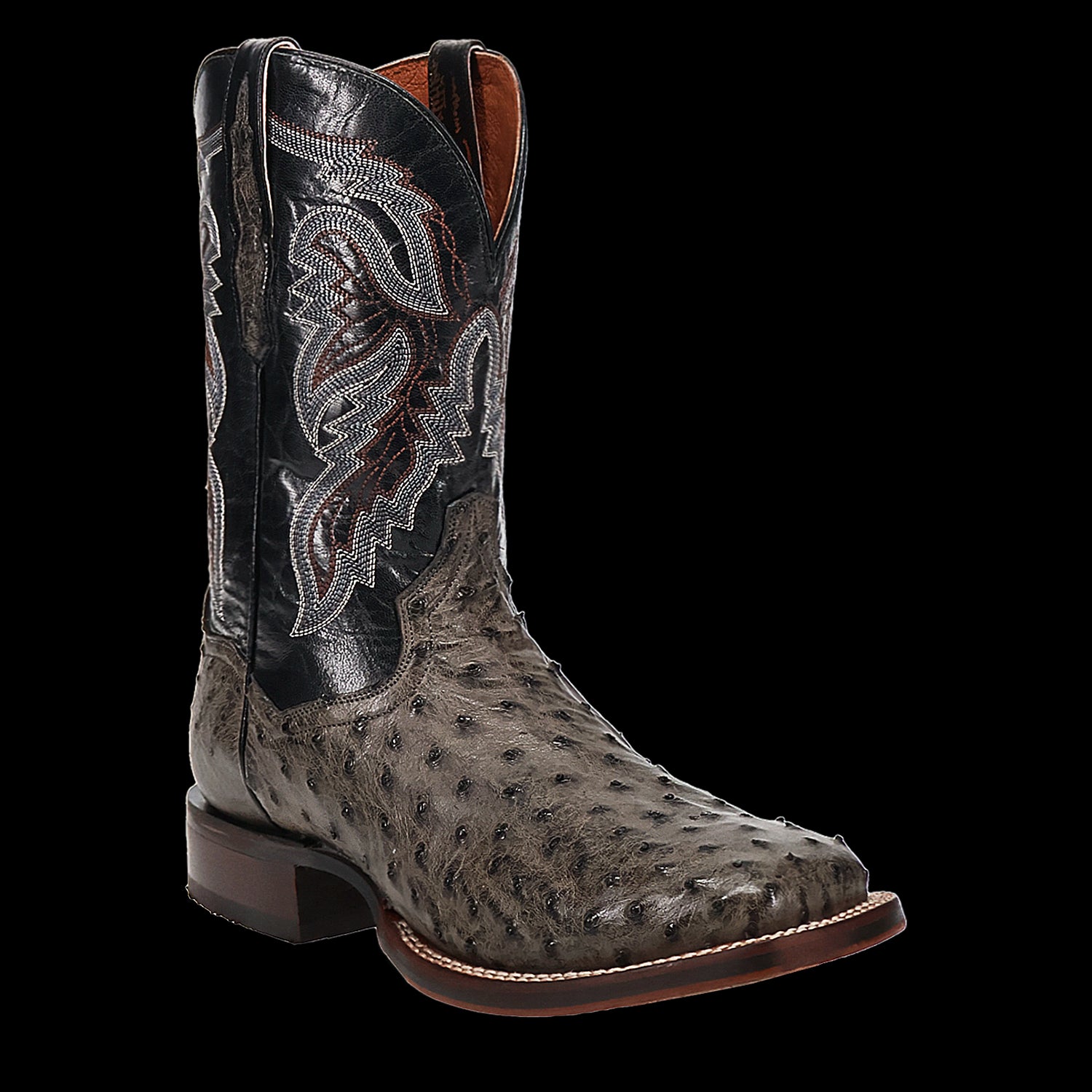 Dan Post Grey Alamosa Men's Full Quill Ostrich Boots DP5013