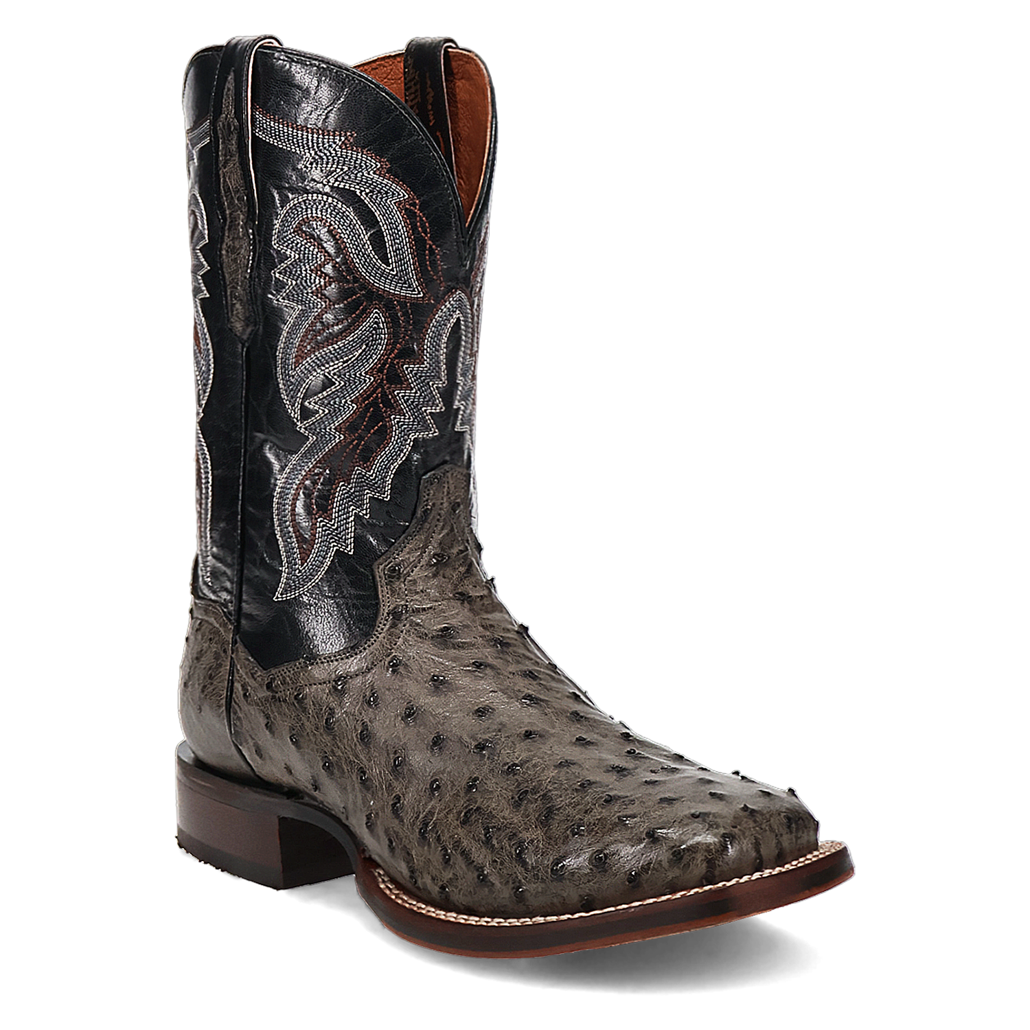 Dan Post Grey Alamosa Men's Full Quill Ostrich Boots DP5013