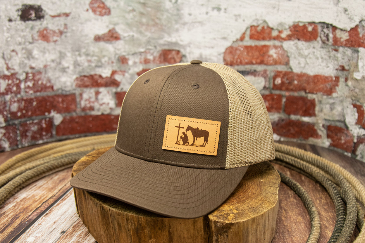Dally Up Brown/Tan Dally 314 Praying Cowboy Patch Hat 314