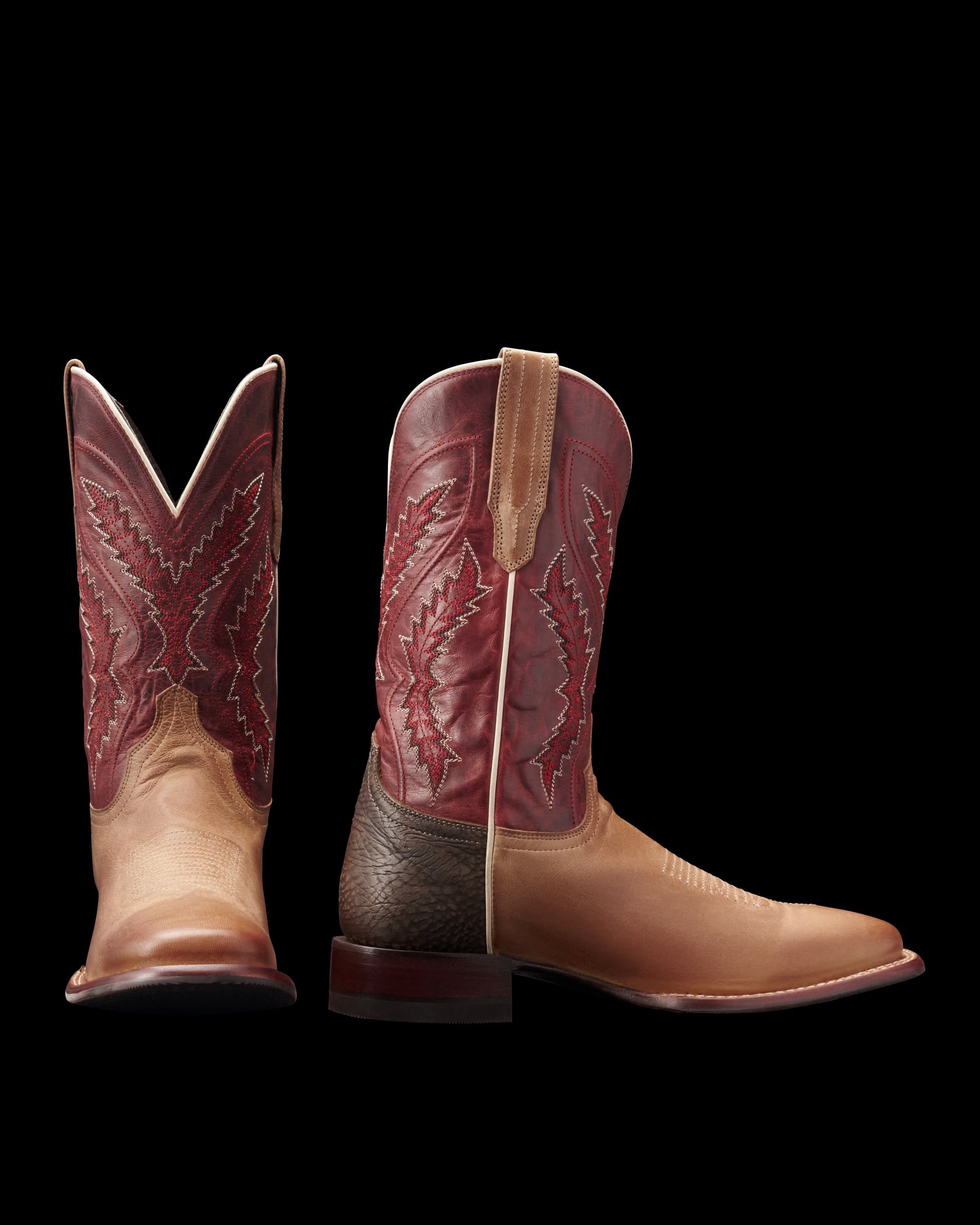 Tecovas Oat/Red The Doc Frontier Men's Broad Square Toe Cowboy Boots M10031OAR