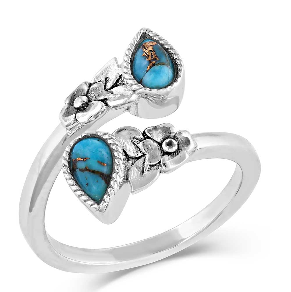 Montana Silversmiths Floral Ancestors Turquoise Wrap Ring RG5193