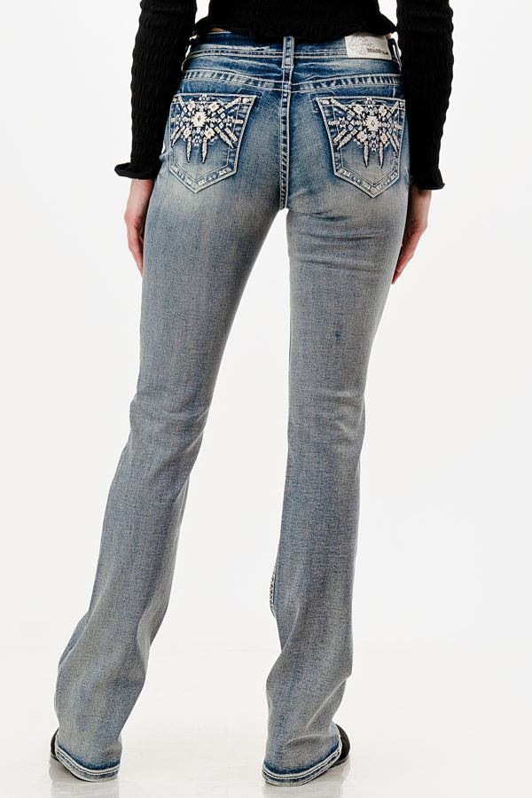 Grace in LA Aztec Feather Pocket Women's Jeans (Inseam 30 inches) EB-S873