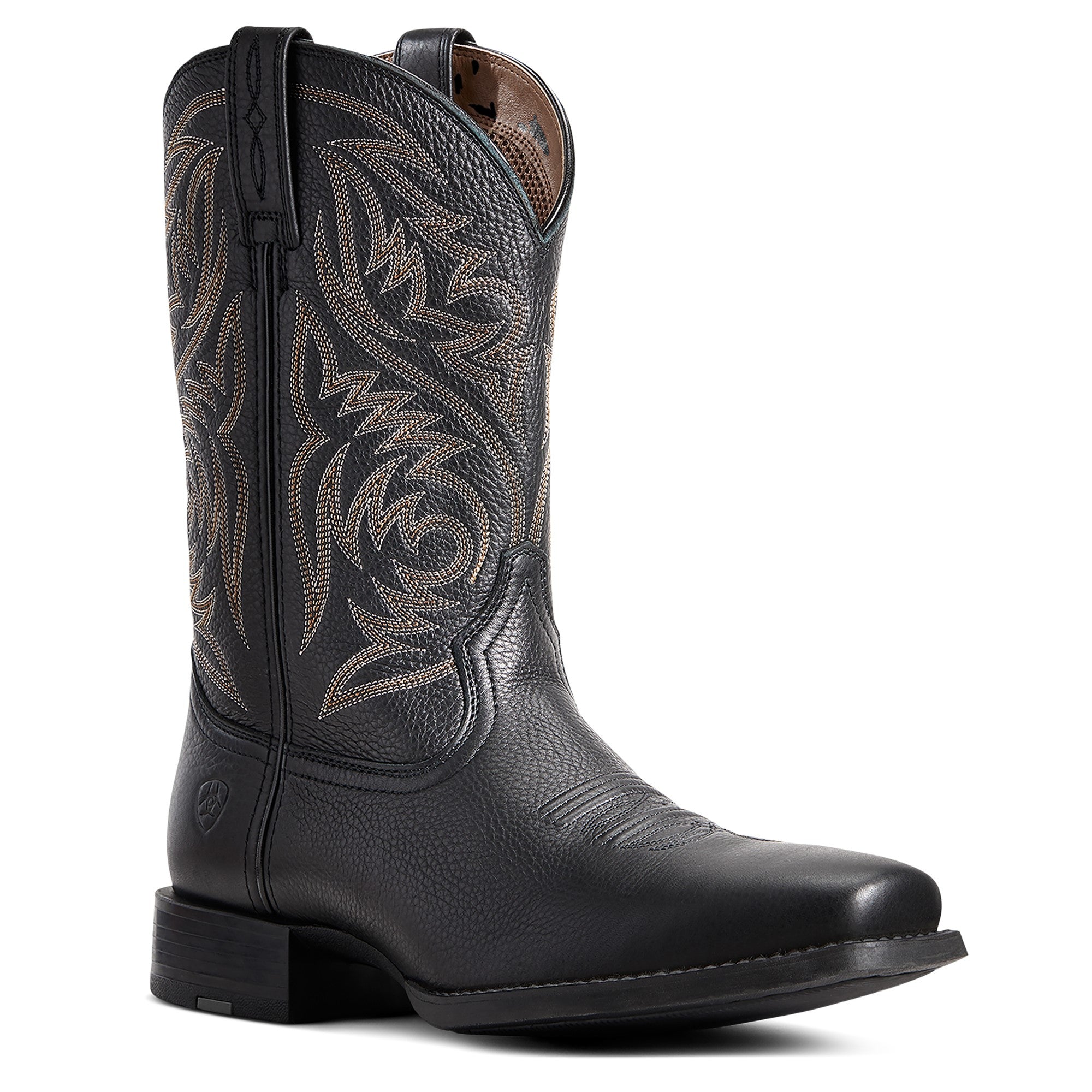 Ariat Black Sport Herdsman Men's Square Toe Leather Western Boots 10029743