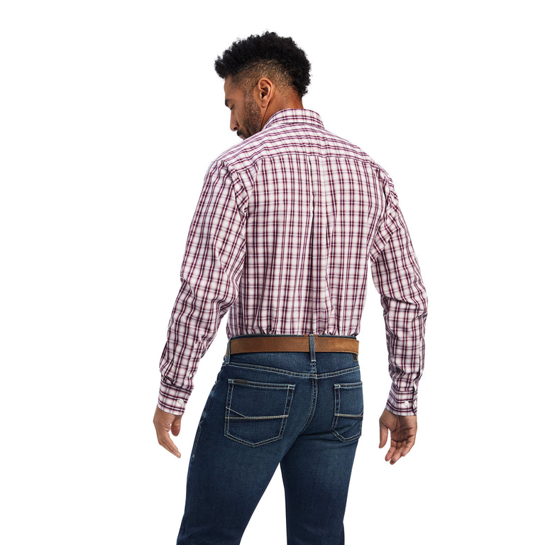 Ariat Mens Wrinkle Free Darian Fitted Shirt - Purple/White