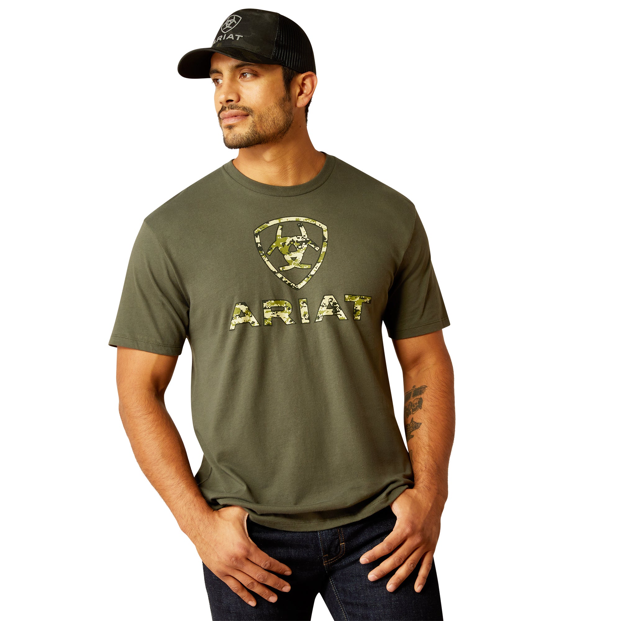 Ariat Dark Olive Liberty USA Men's Digi Camo T-Shirt 10054177