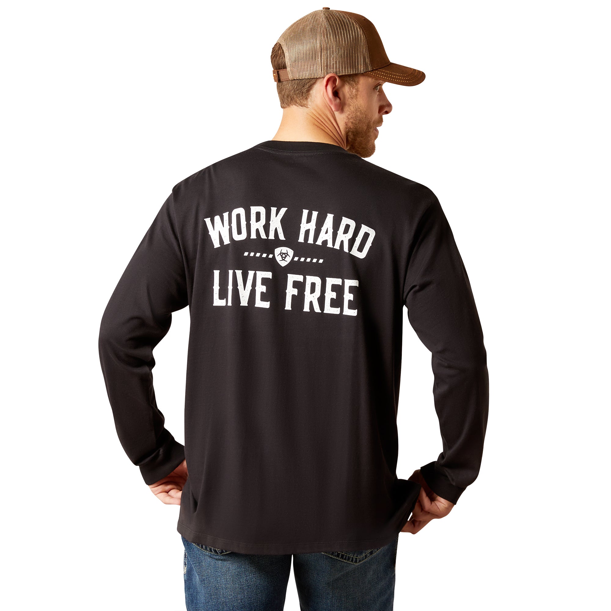 Ariat Black Rebar Cotton Strong WHLF Men's Longsleeve T-Shirt 10052053