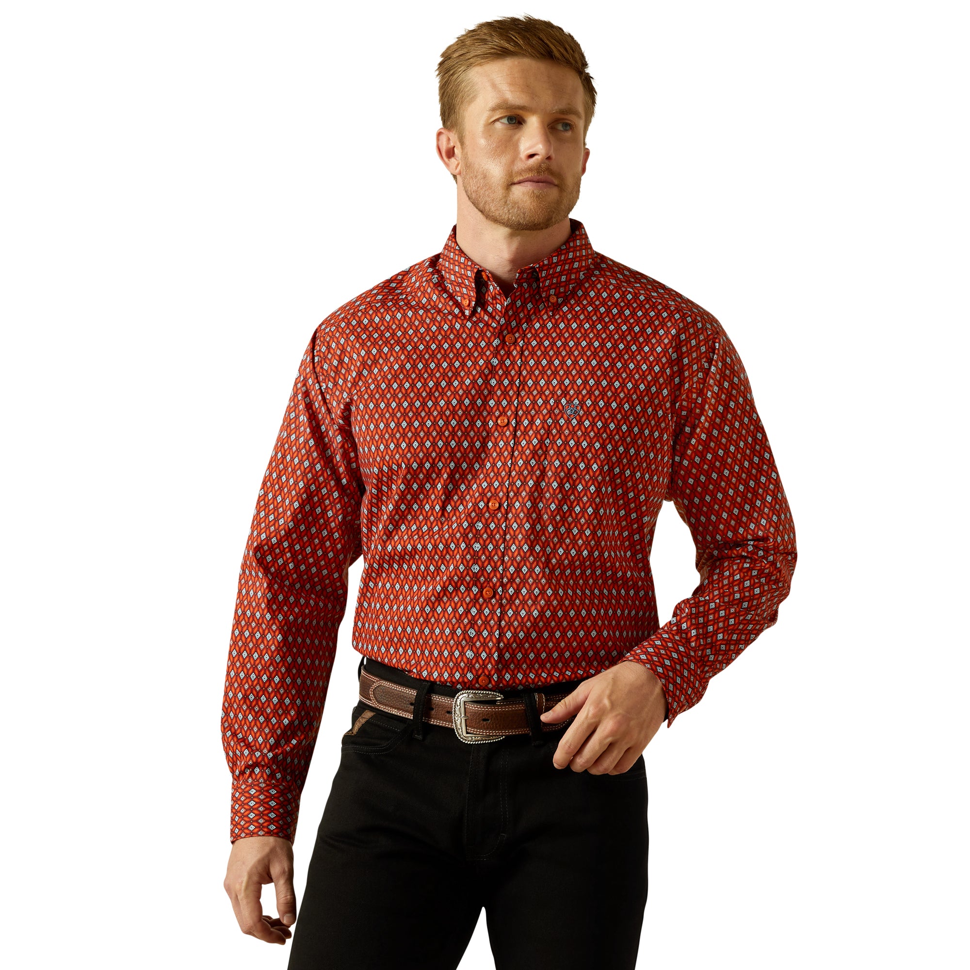 Ariat Red with Print Thadd Men's Classic Fit Button Front 10062187