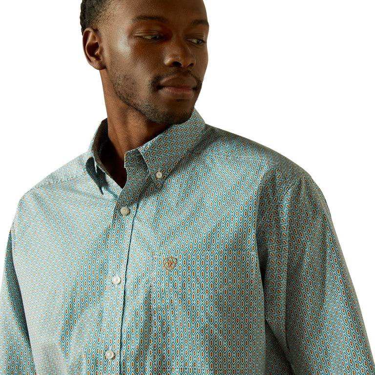 Men's Banner Classic Fit Shirt in Aqua Blue, Size: Large by Ariat Men's Banner Classic Fit Shirt in Aqua Blue, Size: Large by Ariat