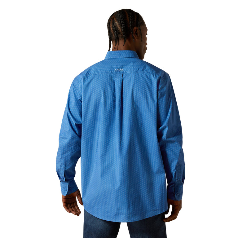 fitted lace wedding dress Mens Blue Silk Shirt main image 0