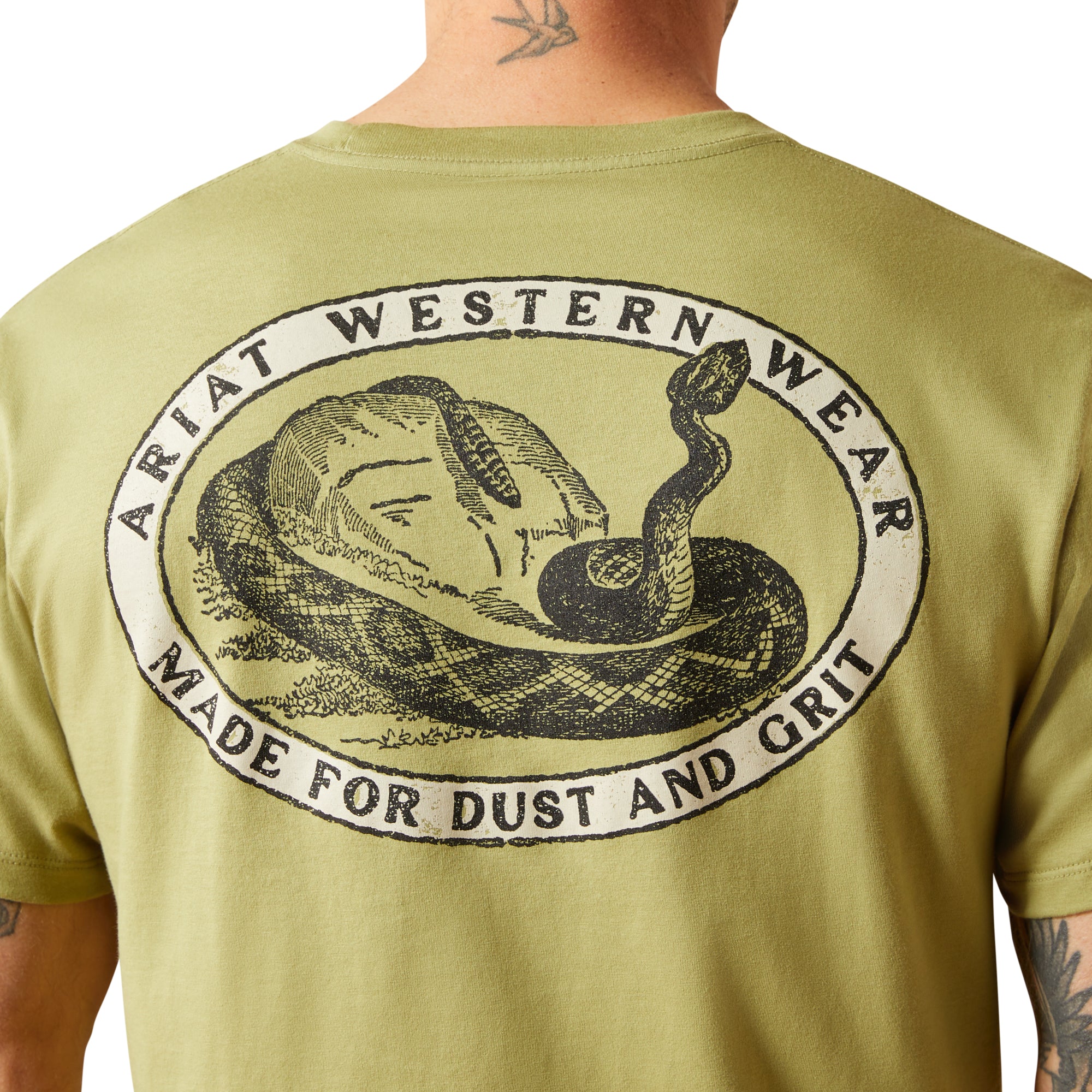 Ariat Tent Green Rattler Warning Men's T-Shirt 10065894