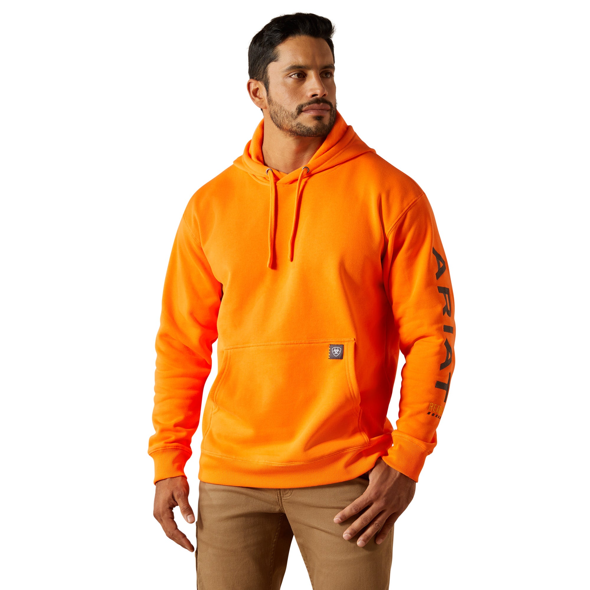 Ariat Safety Orange/Rebar Grey Men's Rebar Graphic Hoodie 10062541