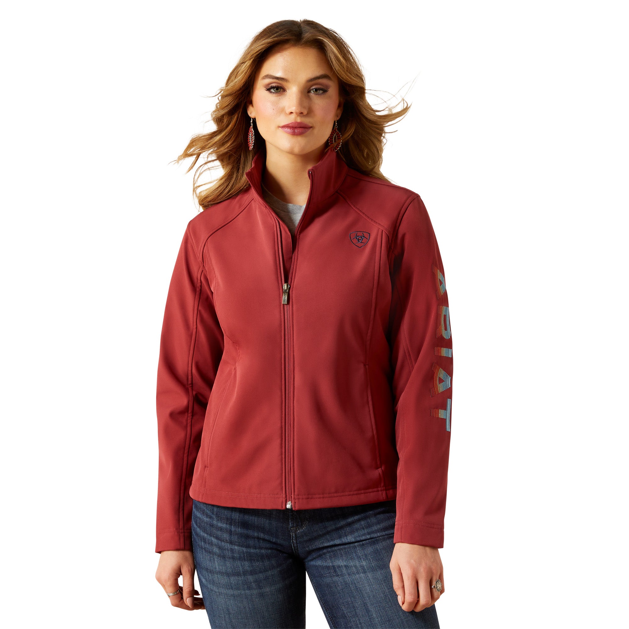 Ariat Burnt Russet/Stripe Logo Softshell Women's Jacket 10062307