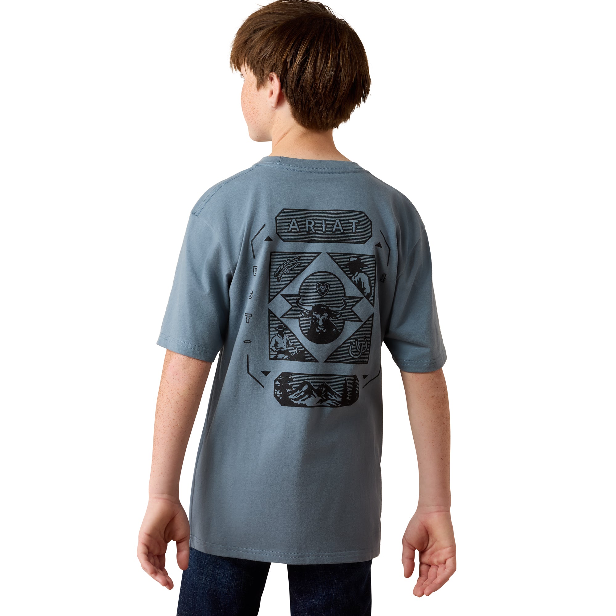 Ariat Light Denim Rope And Ride Boys T-Shirt 10080600