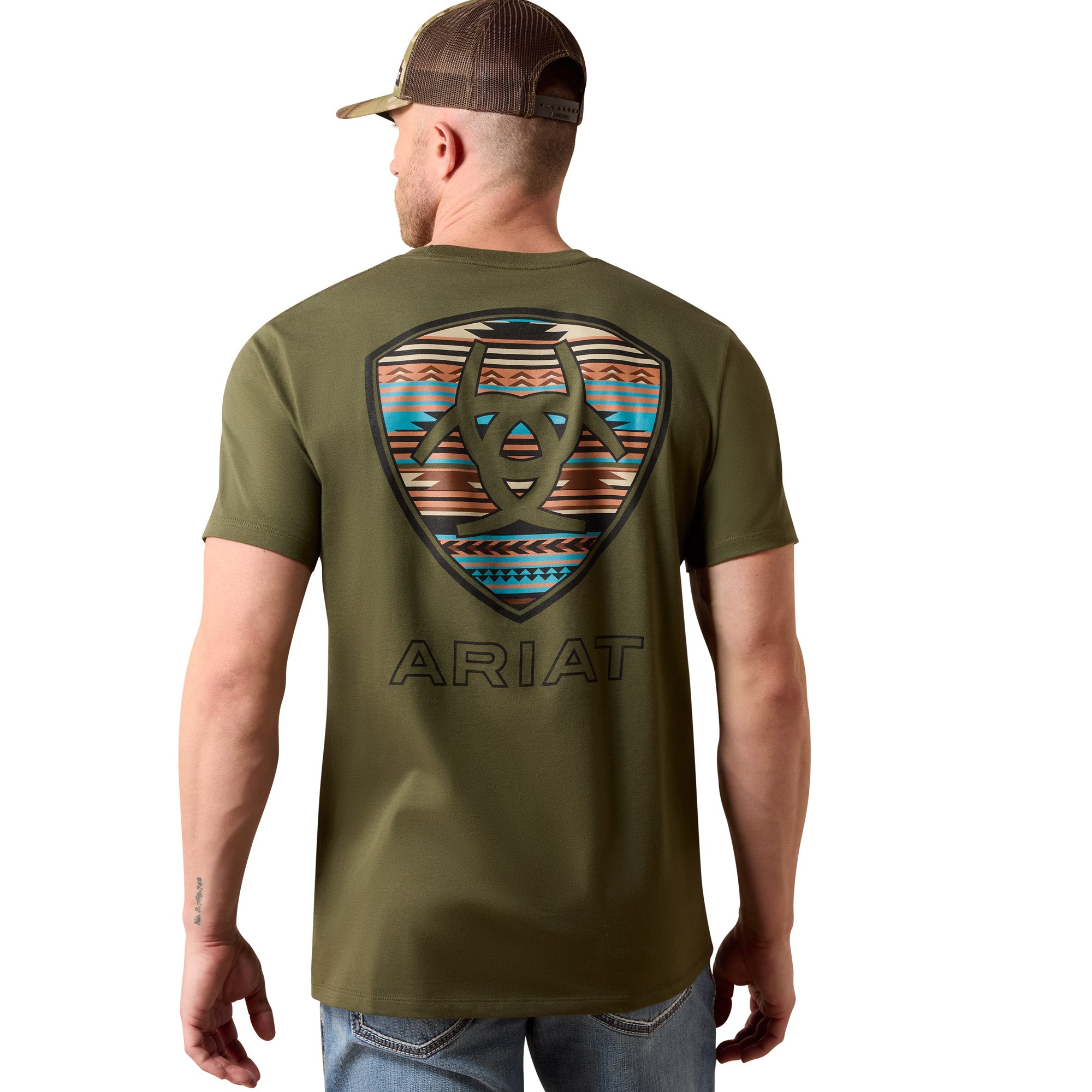 Ariat Grape Leaf Rust Serape Shield Men's Short Sleeve T-Shirt 10079616