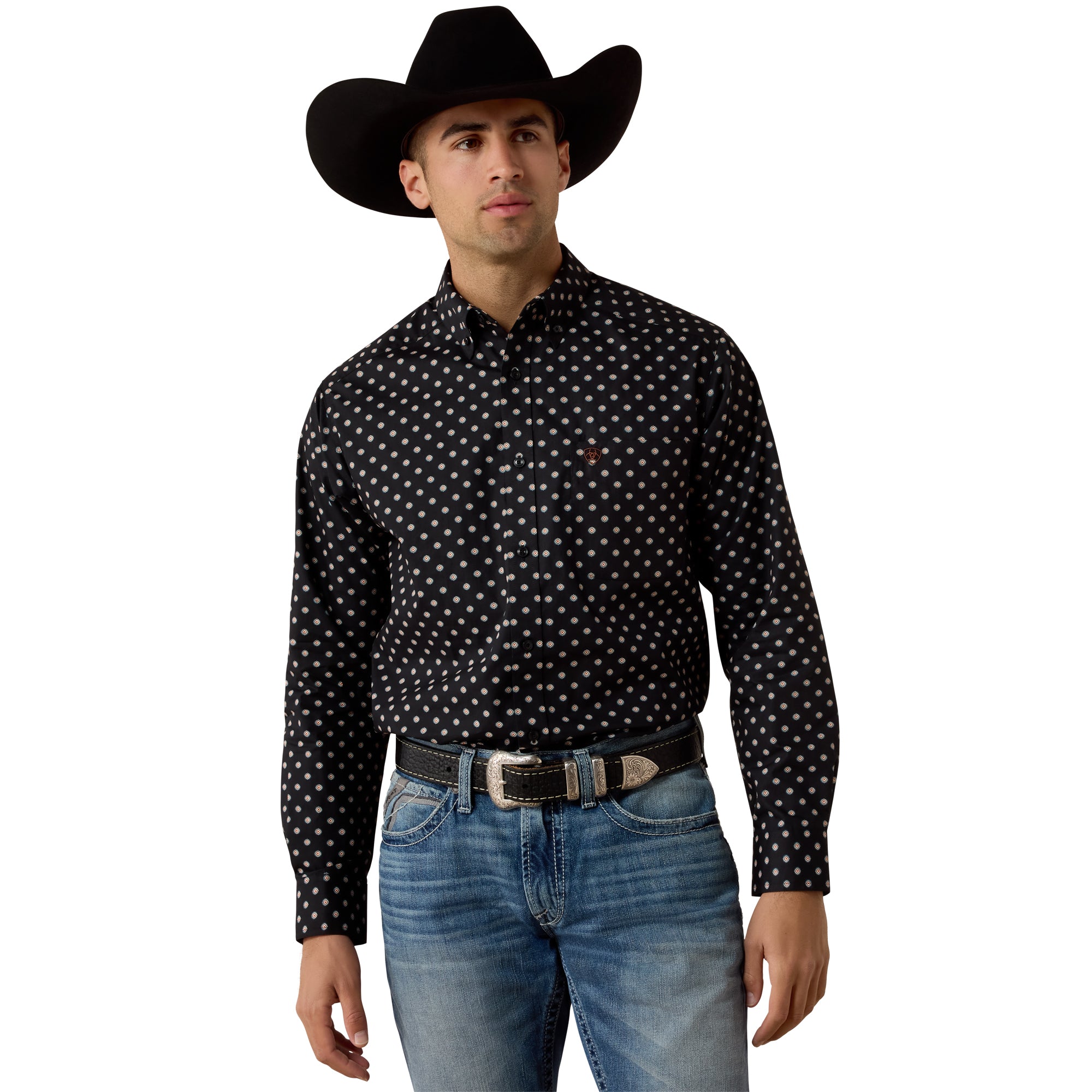 Ariat Black Geo Print Larsen Men's Classic Fit Shirt 10080668