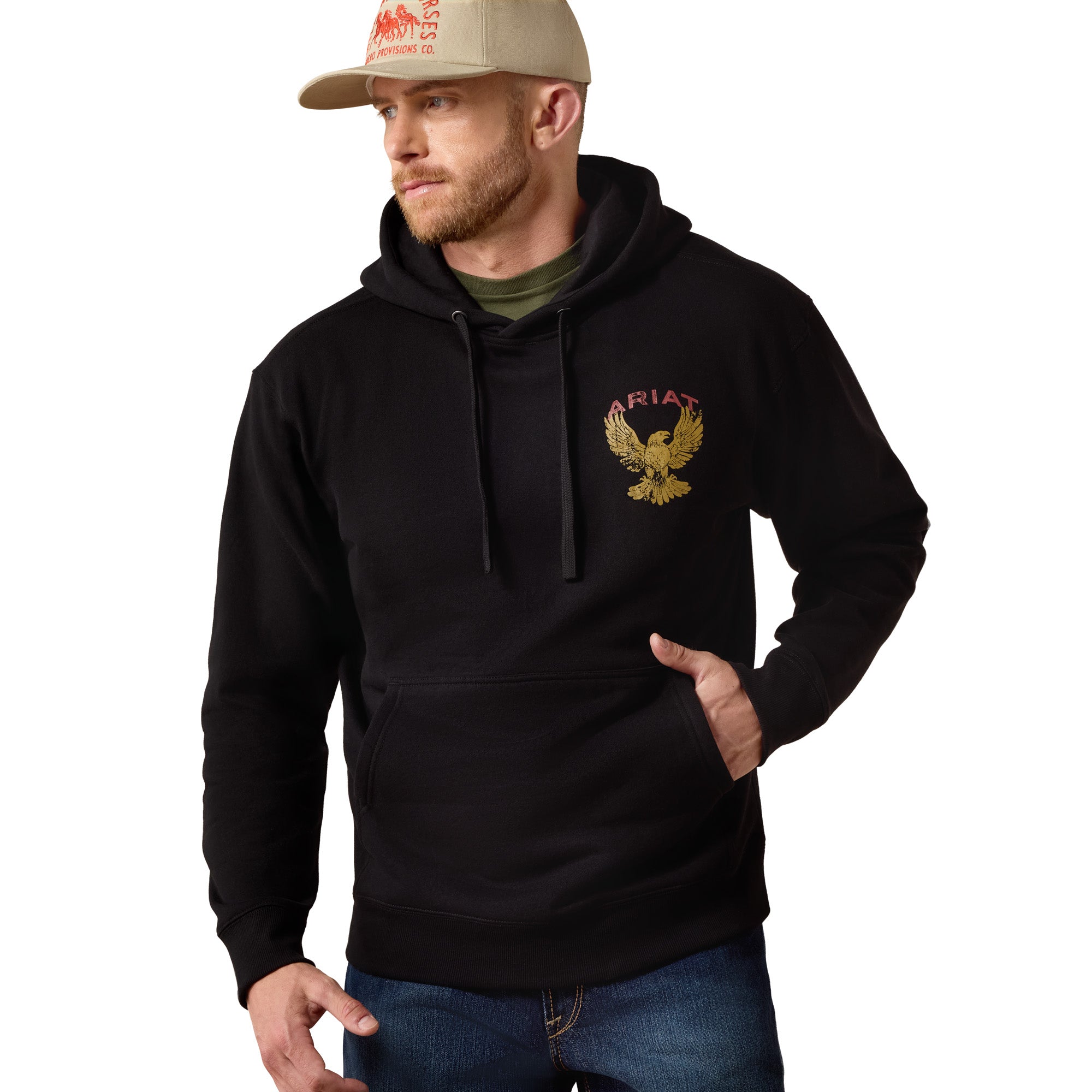 Ariat Black Rustic Eagle Men's Hoodie 10080682