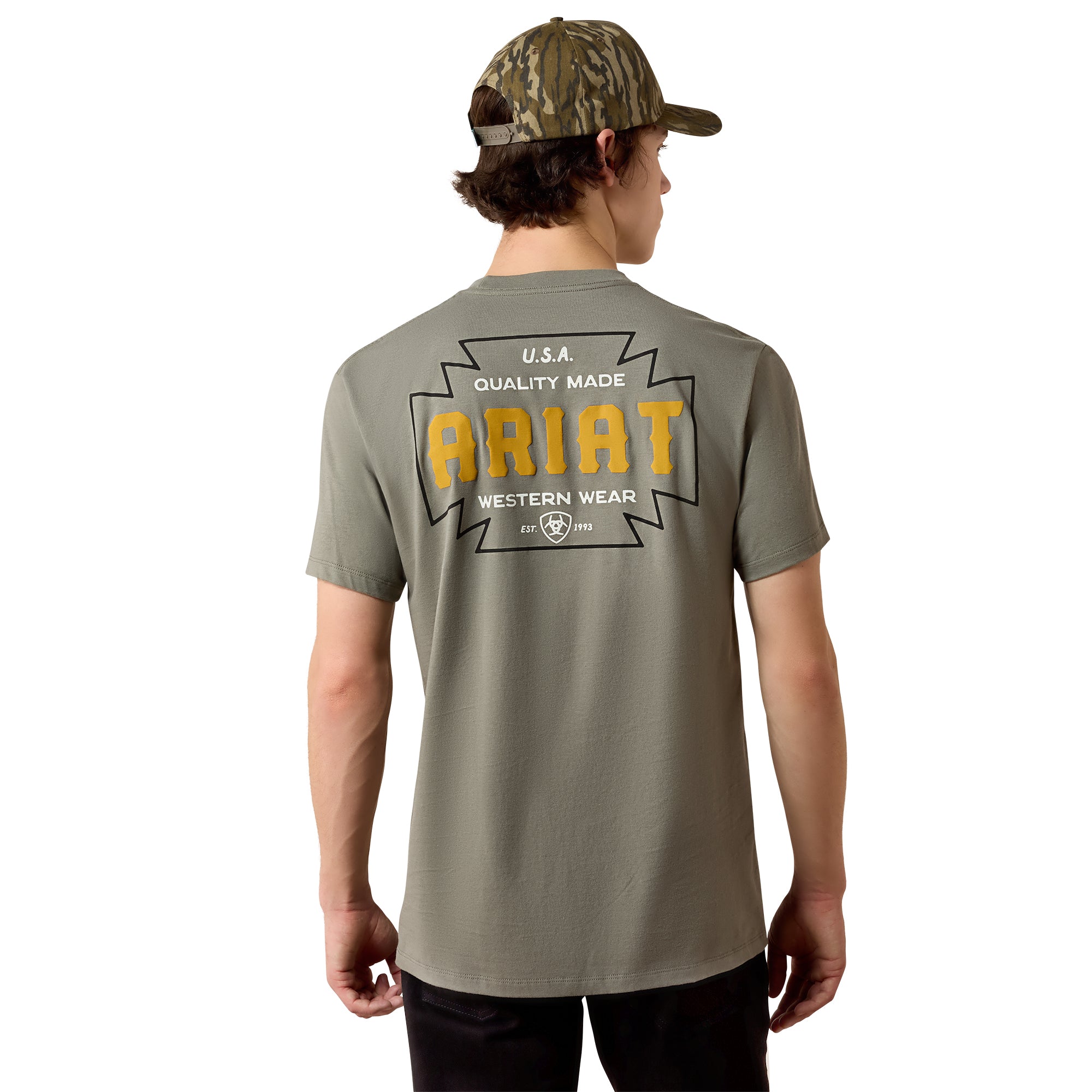 Ariat Castor Grey Southwest Cross Badge Men's T-Shirt 10080732