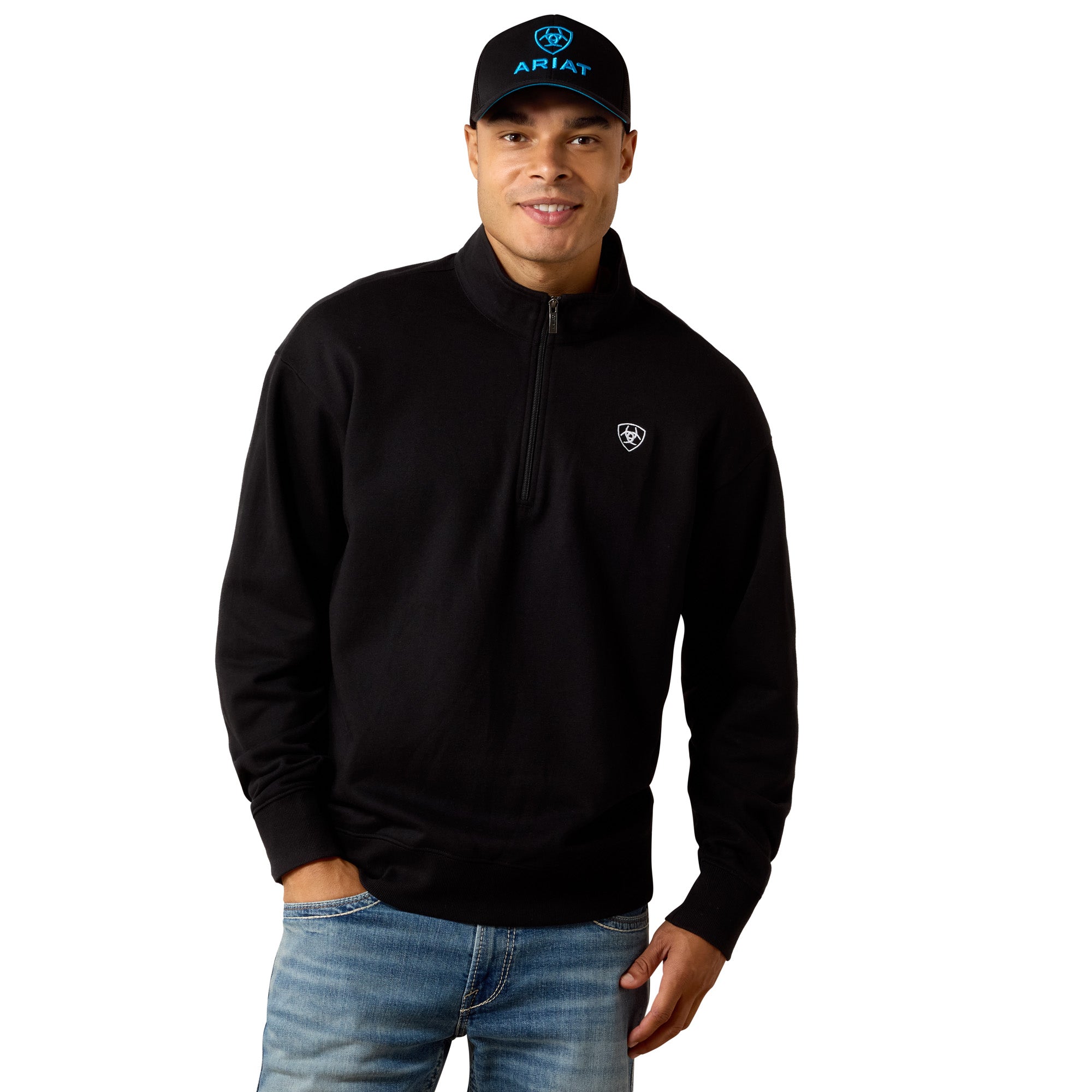 Ariat Black Men's Holiday 1/4 Zip Sweatshirt 10085374