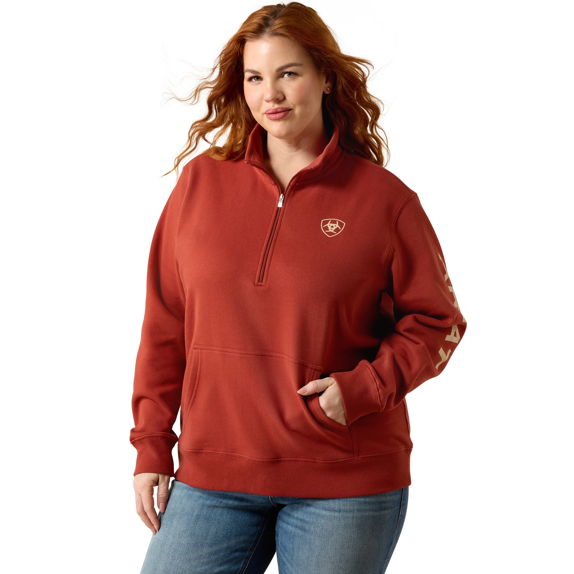 Ariat Burnt Henna Foundation Logo 1/2 Zip Women's Sweatshirt 10079517