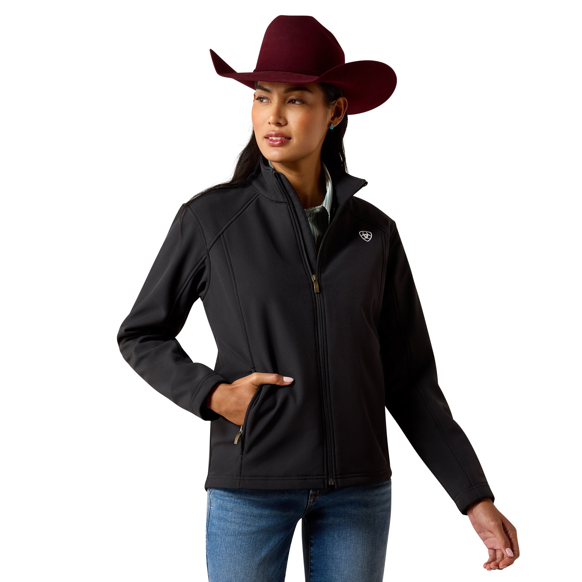 Ariat Black/White Logo Softshell Women's Jacket 10079892
