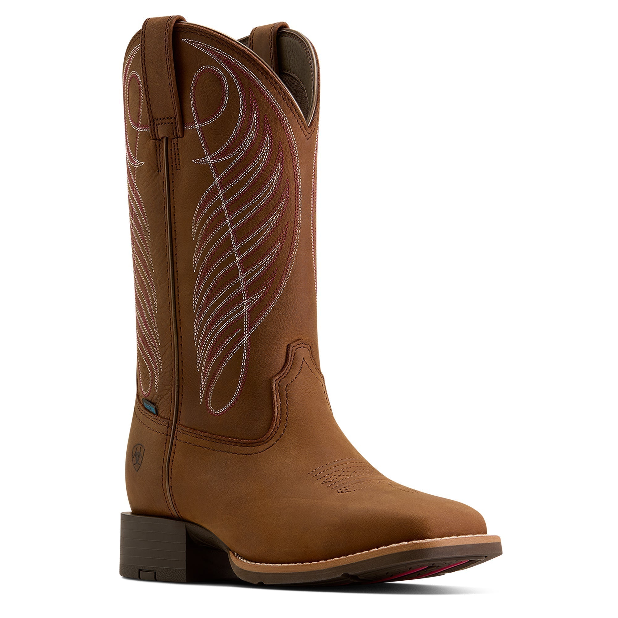 Ariat Reliable Brown Round Up Women's Waterproof Wide Square Toe Western Boots 10080420