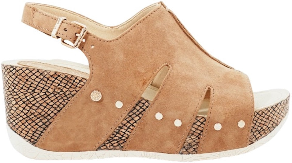 Bussola Fiora Sand Formentera Peep-Toe Women's Wedge Sandals