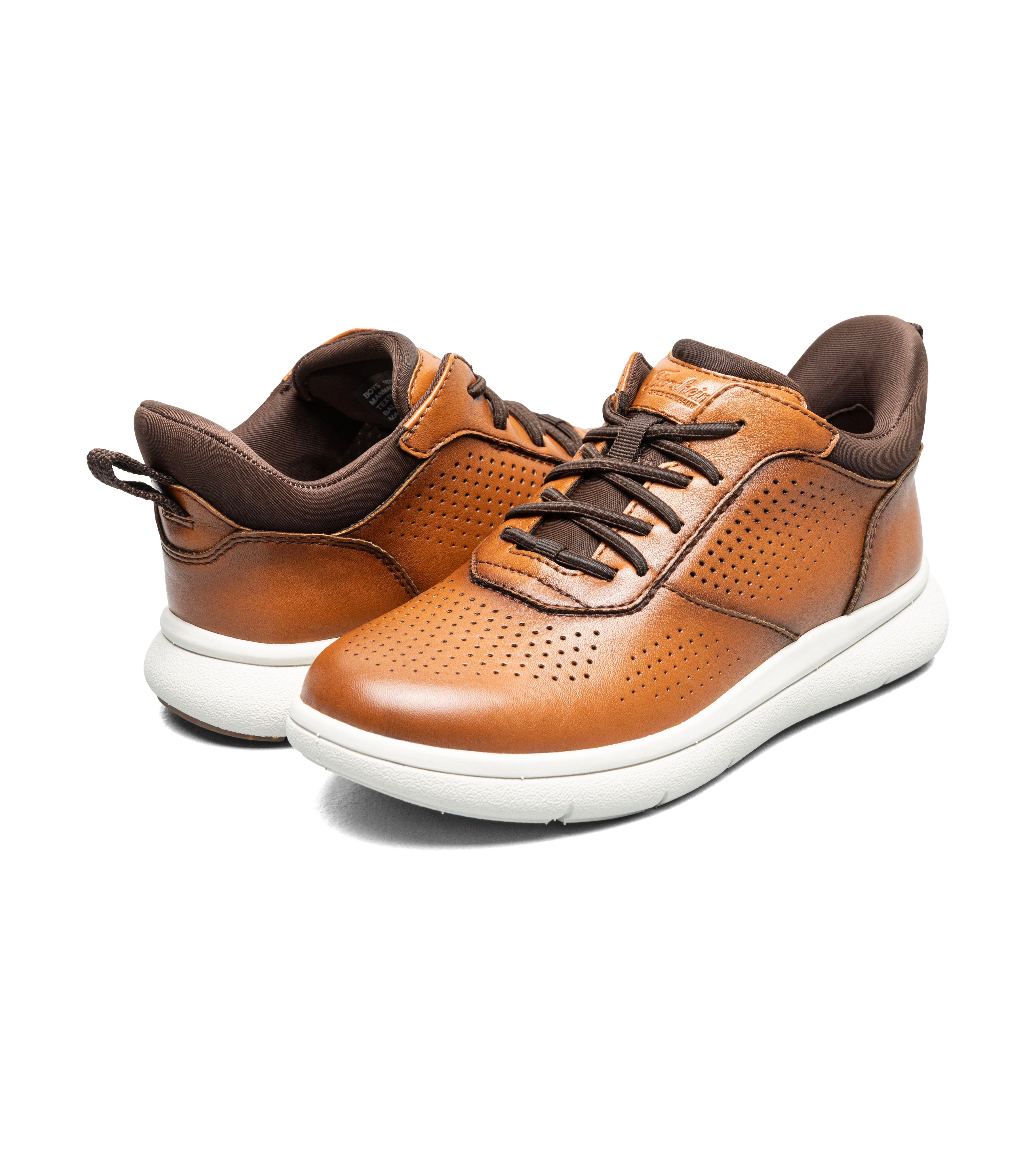 Florsheim Cognac Fleet Perf Jr. Boys' Step In Elastic Lace Sneakers 16704-221