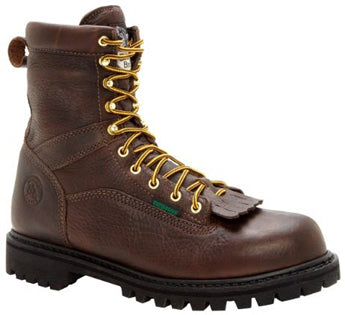 Georgia Boot Chocolate Brown Lace-To-Toe Waterproof Mens Work Boots G8041 **ONLINE ONLY