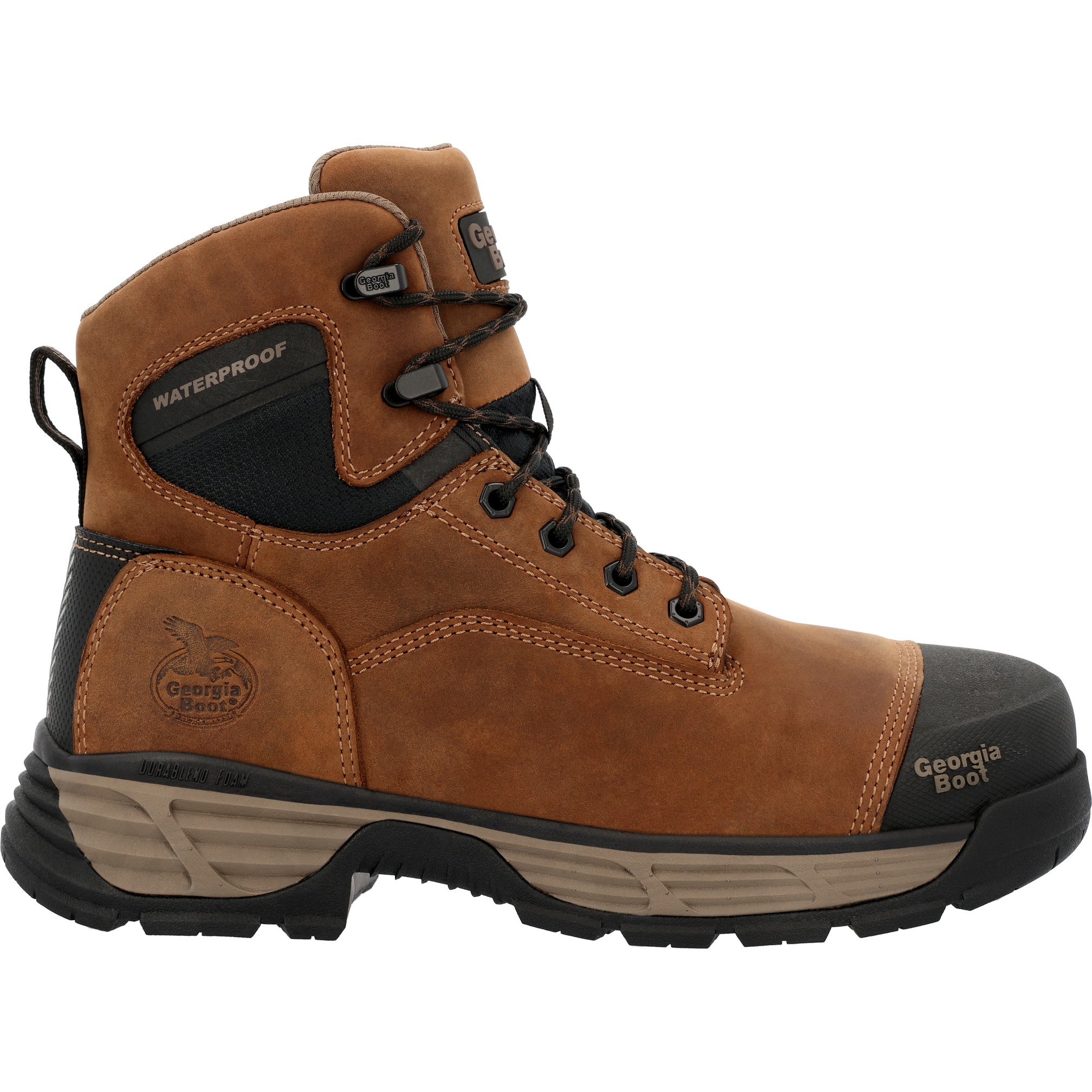 Georgia Boots Brown Durablend Edge 6 inch Men's Waterproof Alloy Toe Work Boots GB00679
