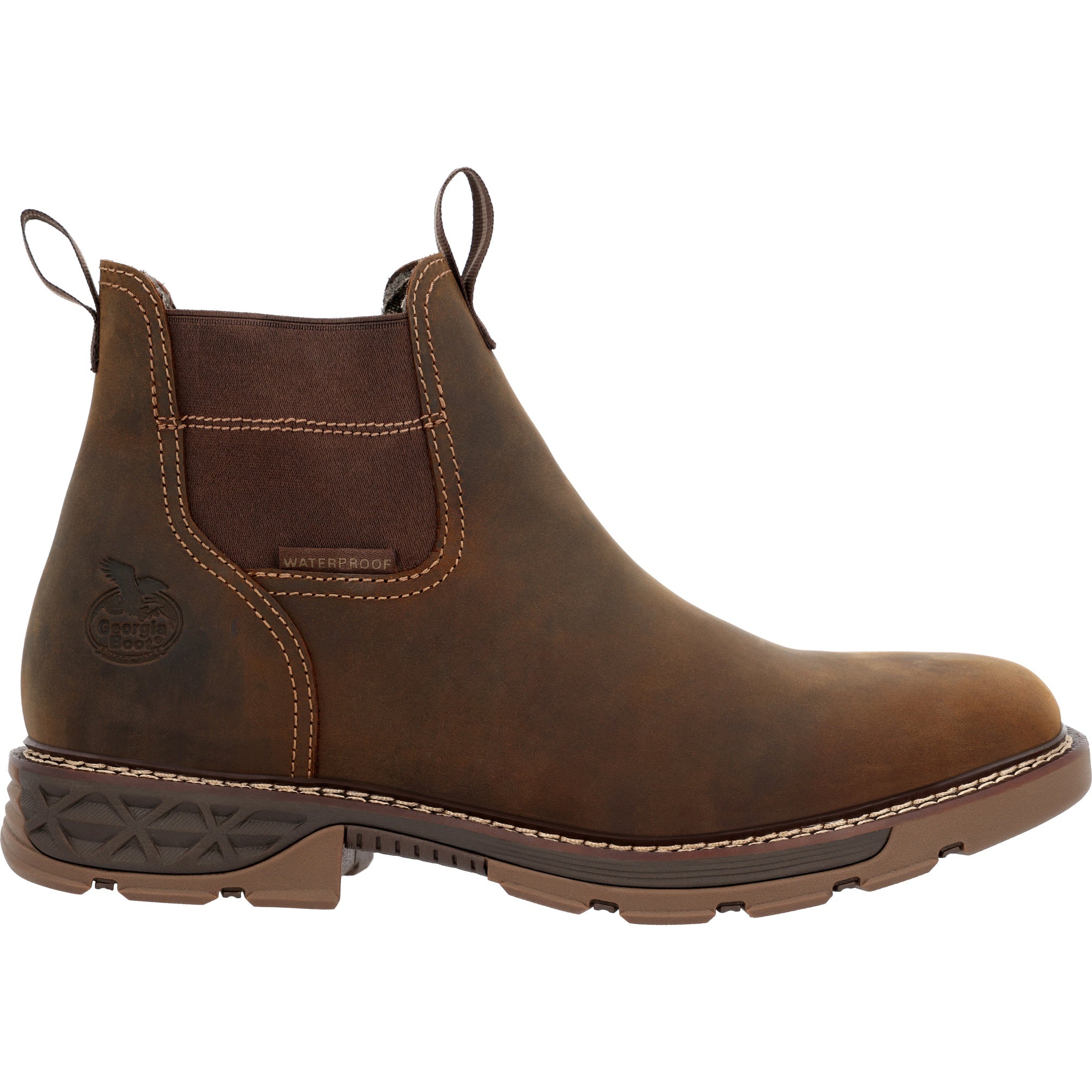 Georgia Boots Brown Carbo-Tec FLX Alloy Toe Waterproof Men's Chelsea Work Boots GB00701