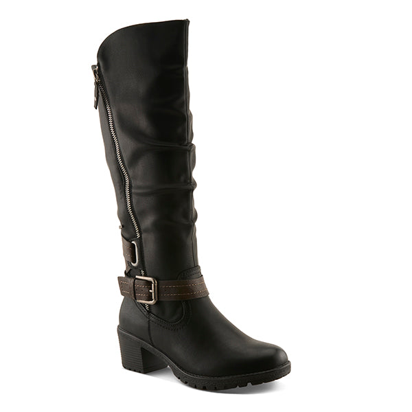 Spring Step Black Gemisola Women's Tall Expandable Calf Boots GEMISOLA-B