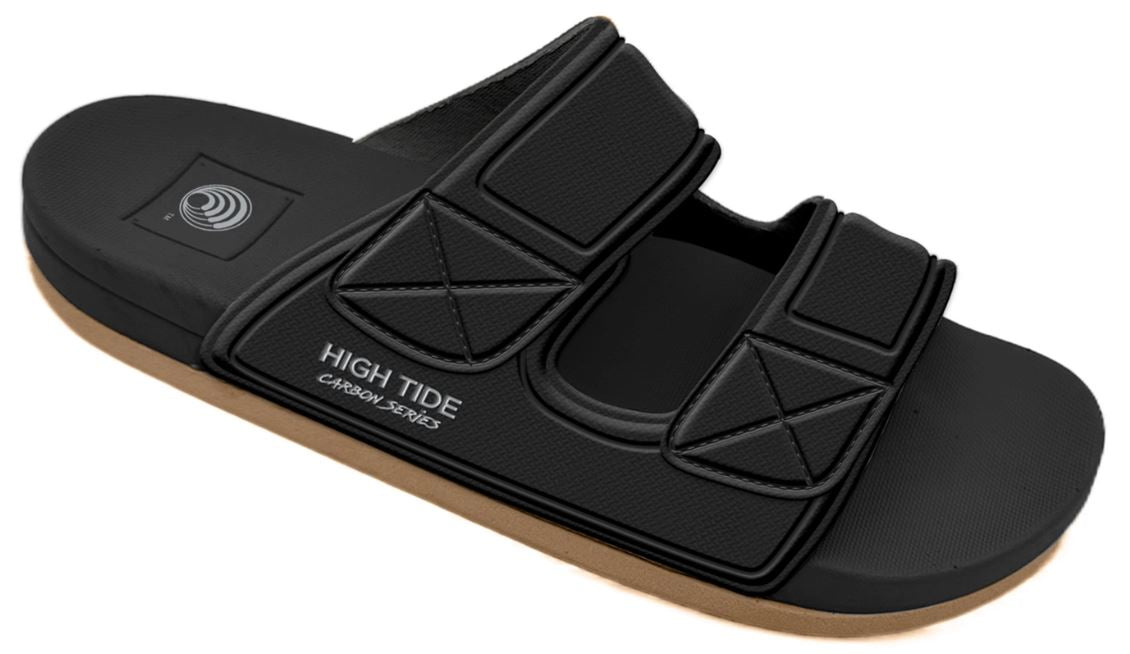 High Tide Black Carbon Series Double Strap Women's Shoes HC-L136B