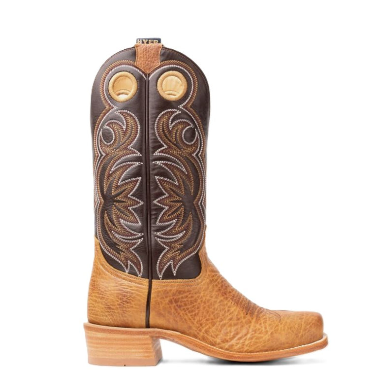 Hyer Tan/Brown Riley Men's 13 inch Cowhide Cutter Toe Western Boots HM12023