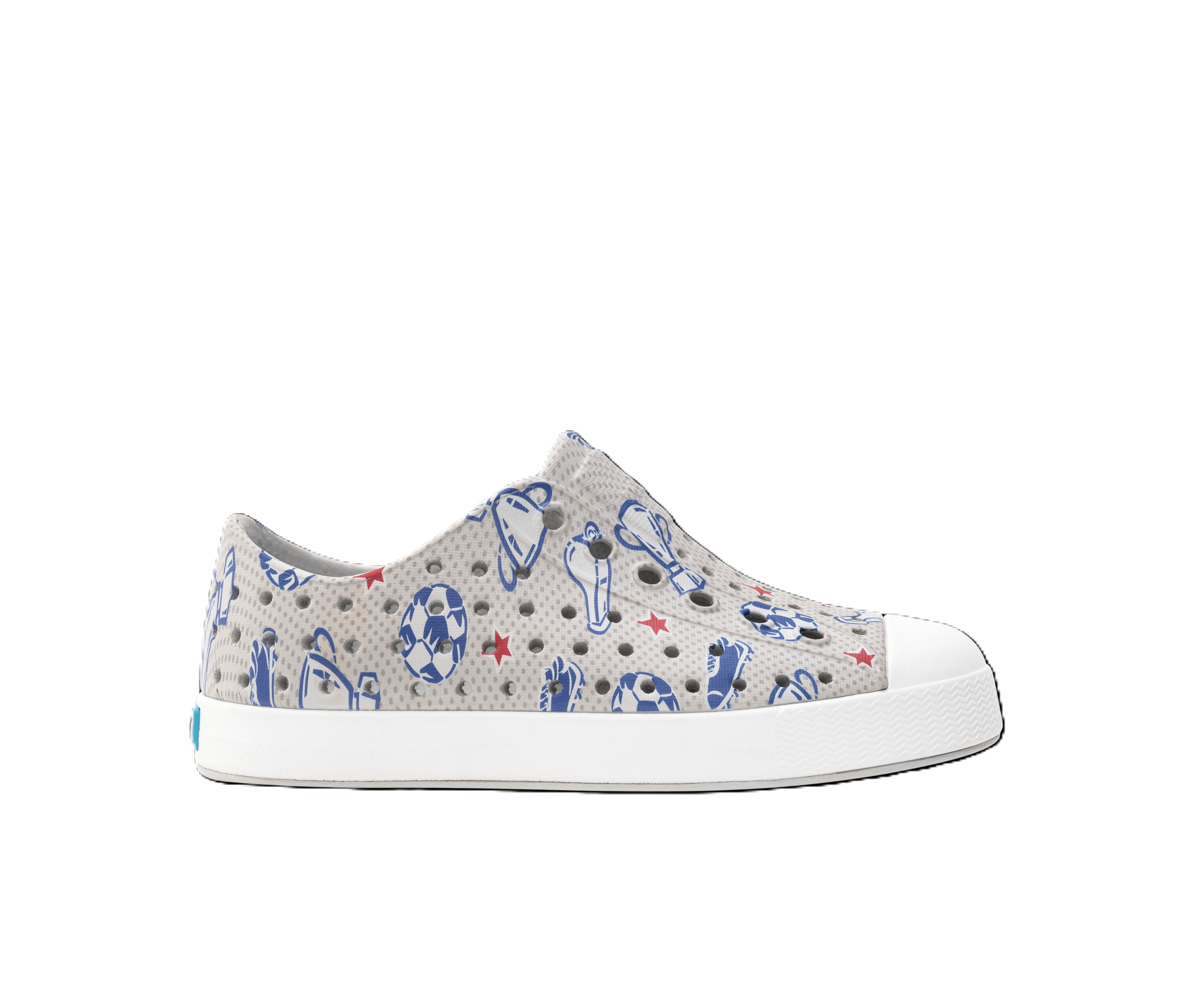 Native Hyams Grey/Shell White/Soccer Trophy Jefferson Print Little Kids Sneakers 13111501-1749-C