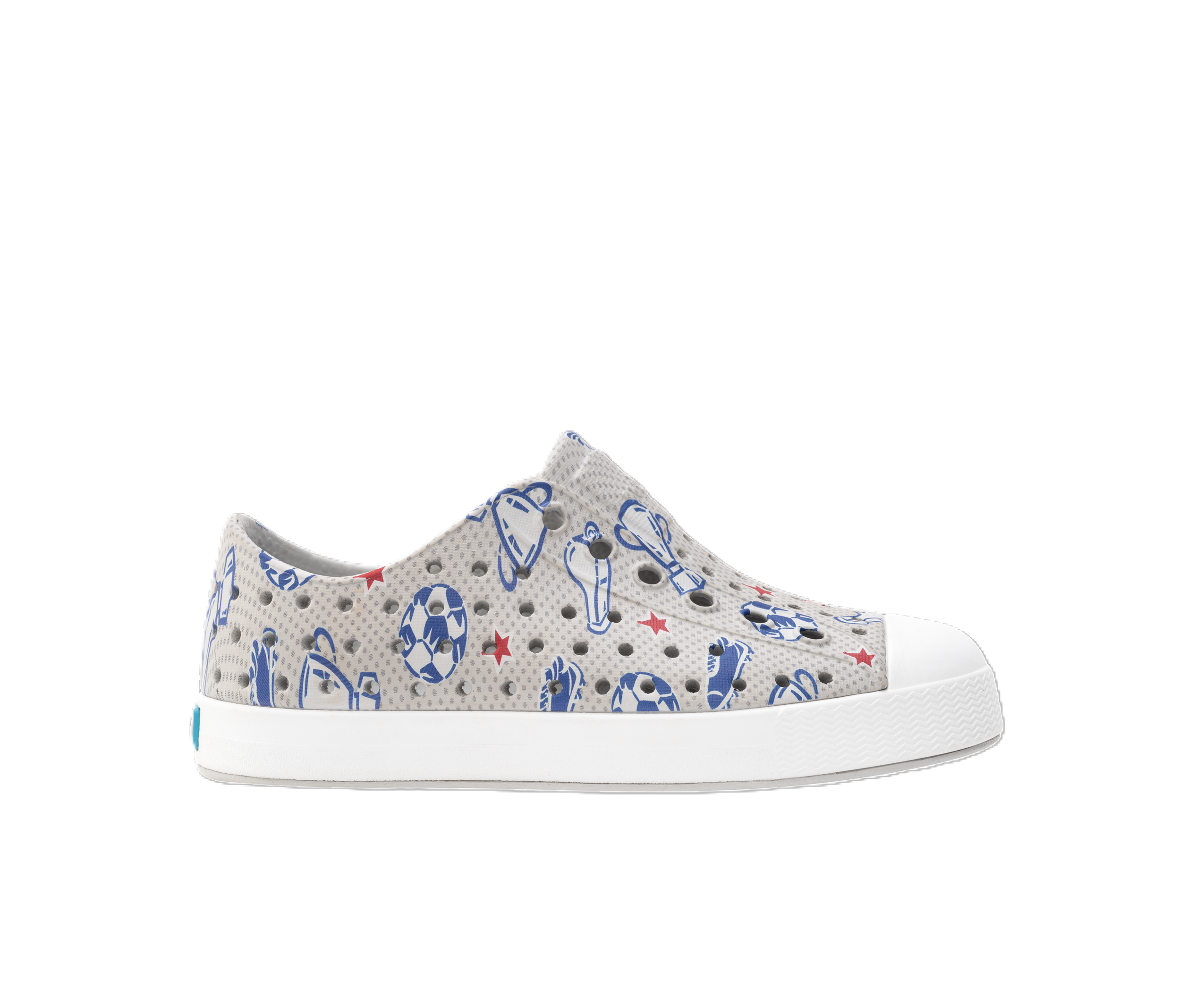 Native Hyams Grey/Shell White/Soccer Trophy Jefferson Print Little Kids Sneakers 13111501-1749-C