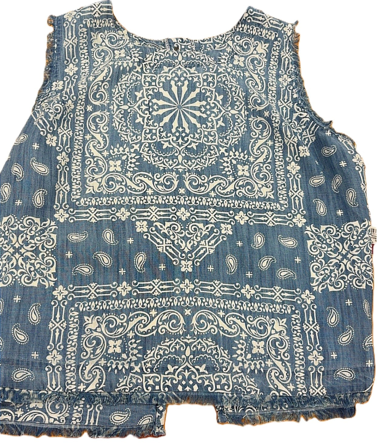 Cotton & Rye Blue Tencel Bandana Print Sleeveless Shirt CRW729B