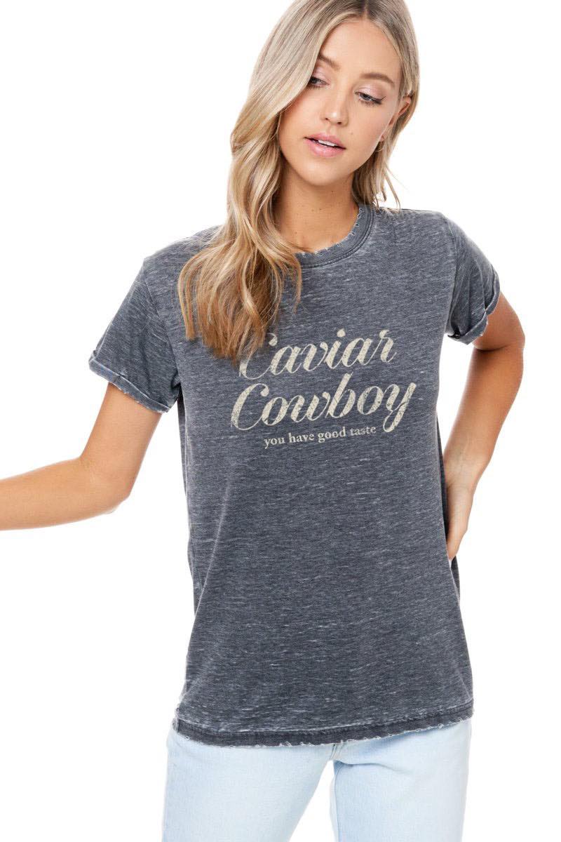 Zutter Black 'Caviar Cowboy' Women's Short Sleeve T-Shirt K2017-9269-BLK