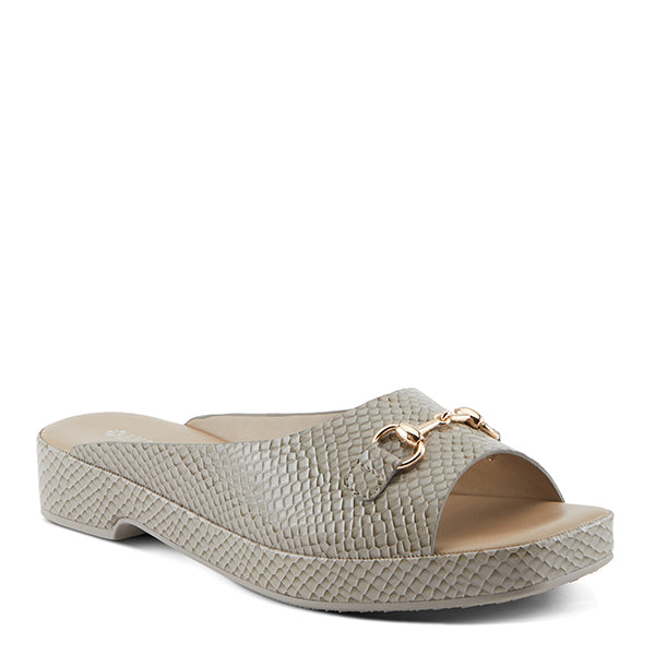 Patrizia by Spring Step Taupe Python Women's Slip-On Mule Sandals KYNARA-TPPY
