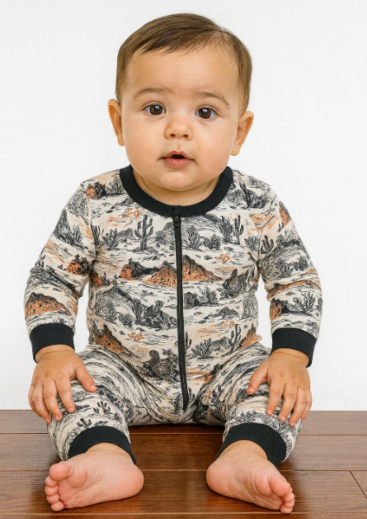 MontanaCo Desert Theme Front Zip Infant Romper LR1064
