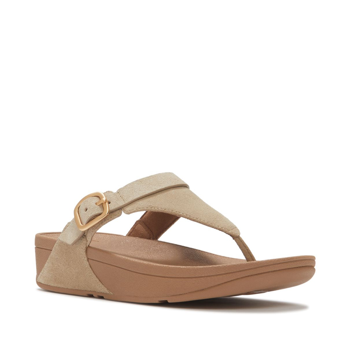 Fitflop Cappuccino Lulu Buckle Surede Women's Toe-Post Sandals A4J-923