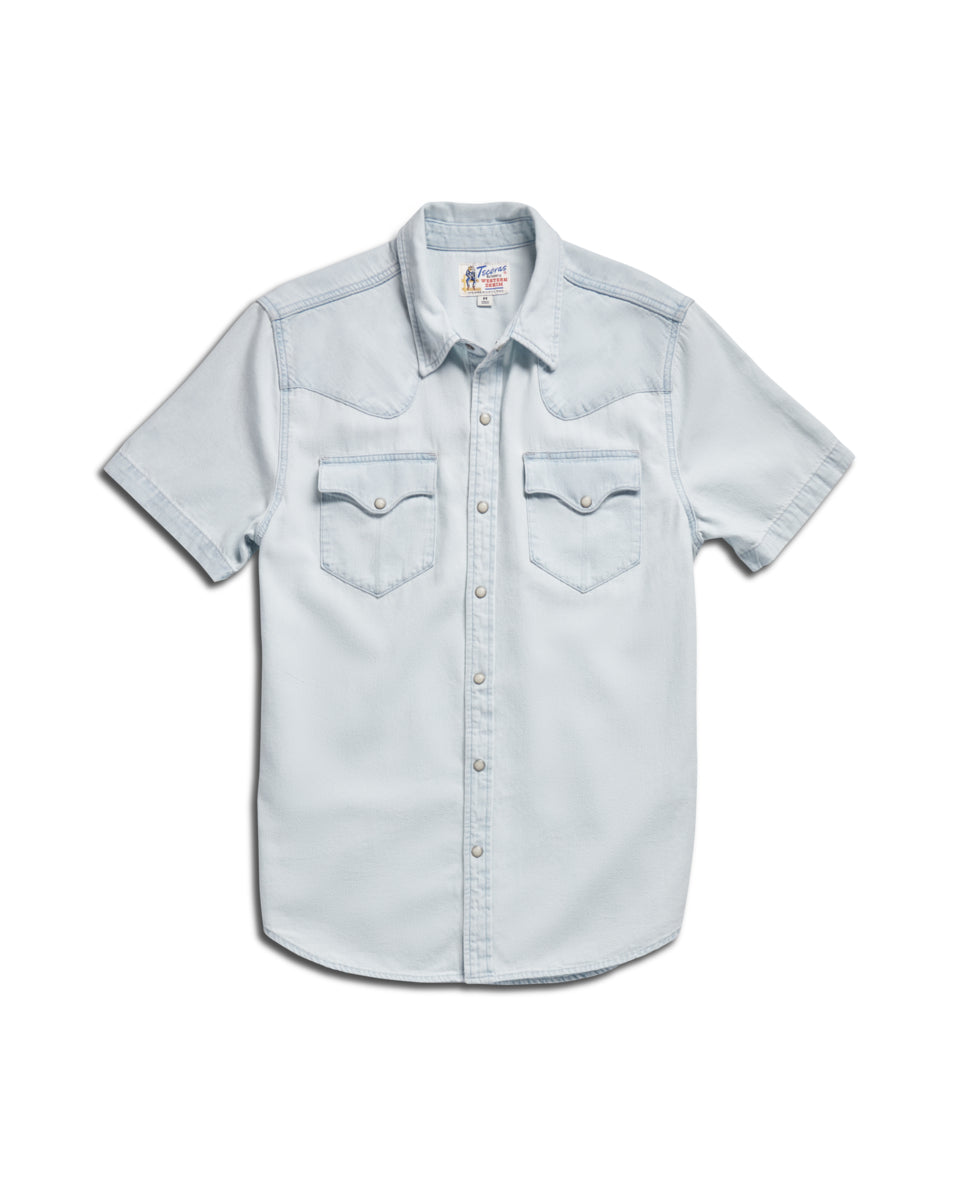 Tecovas Ultra Light Denim Short Sleeve Sleeve Pearl Snap SSDENIMSNP-ULI