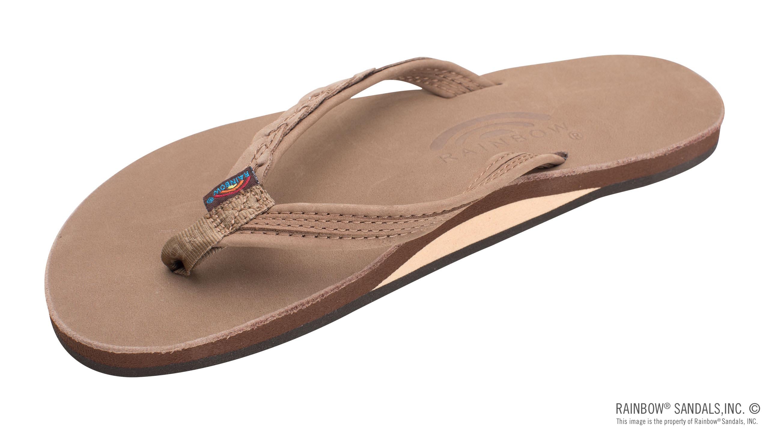 Rainbow Dark Brown 'The Madison' Single Layer Arch Support with a Braid on a 1/2 inch Narrow Rolled Strap MADISON-DBRN