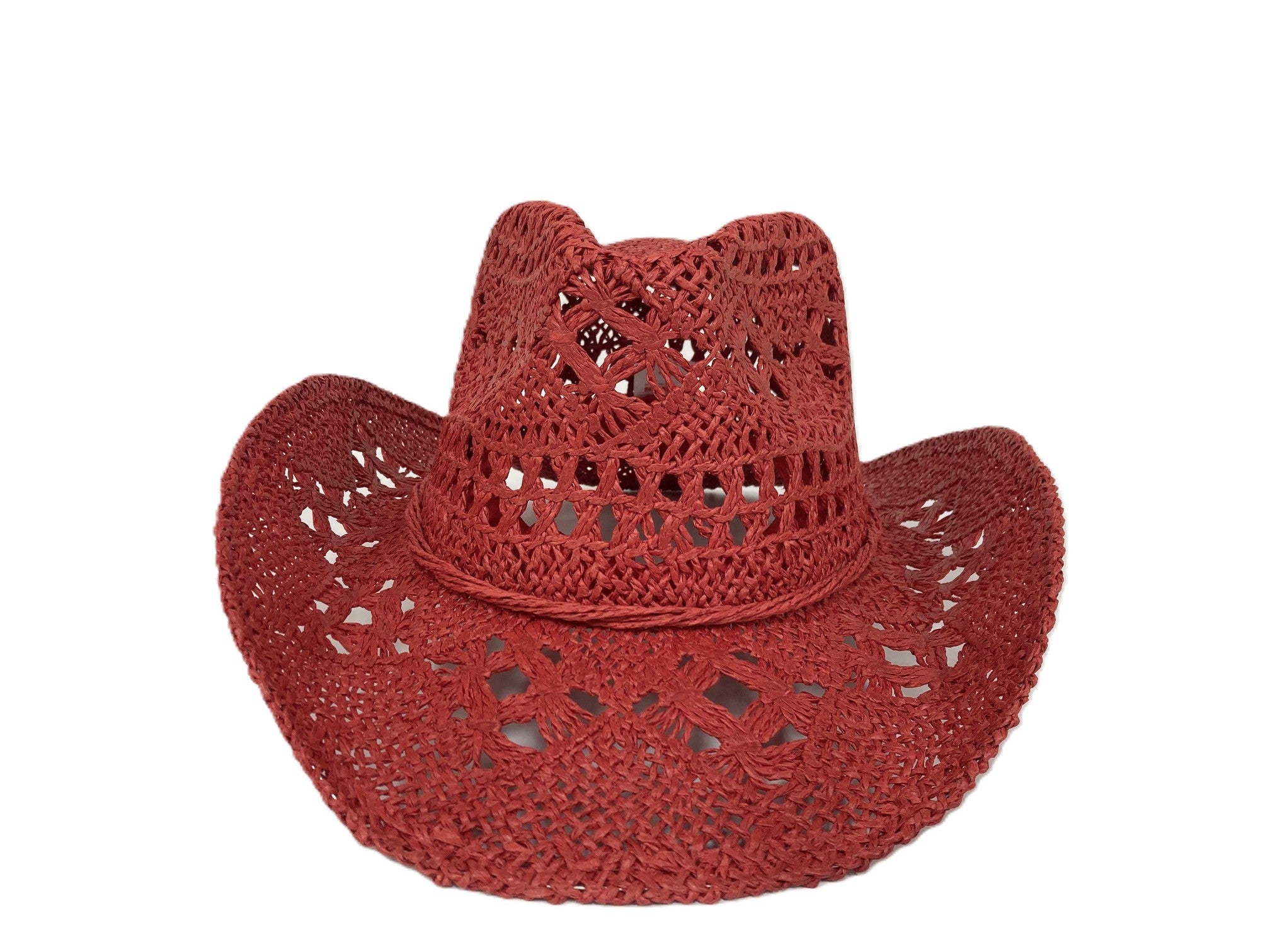 Lebo's Red Straw Women's Hat MB07RED