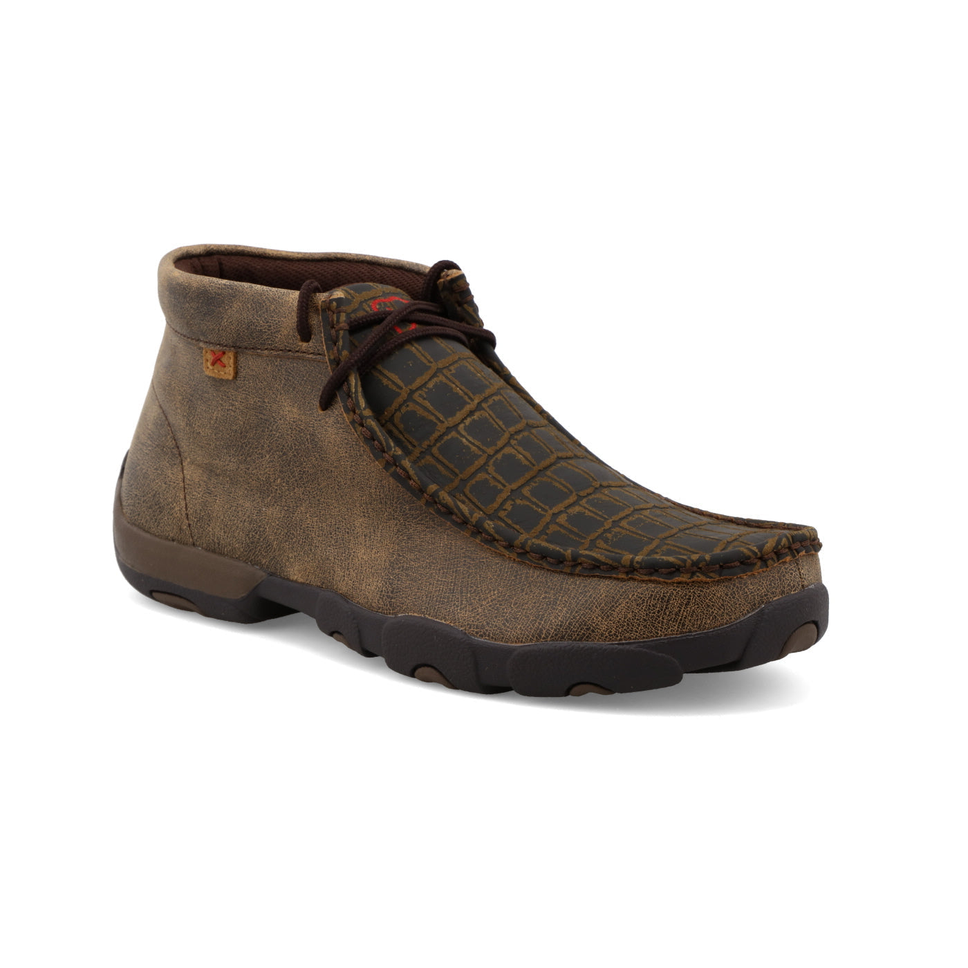 Twisted X Caiman Print & Brown Men's Chukka Driving Moc MDM0067